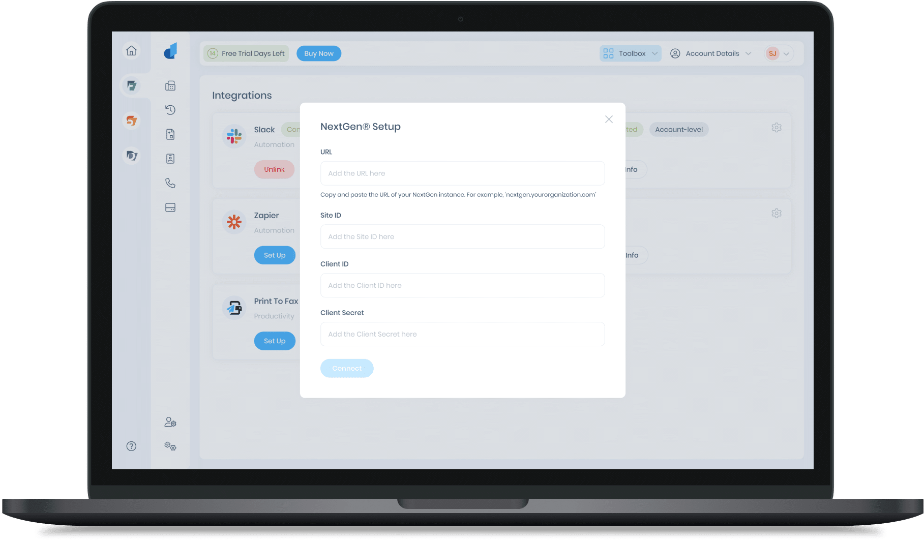 NextGen fax integration for EHR