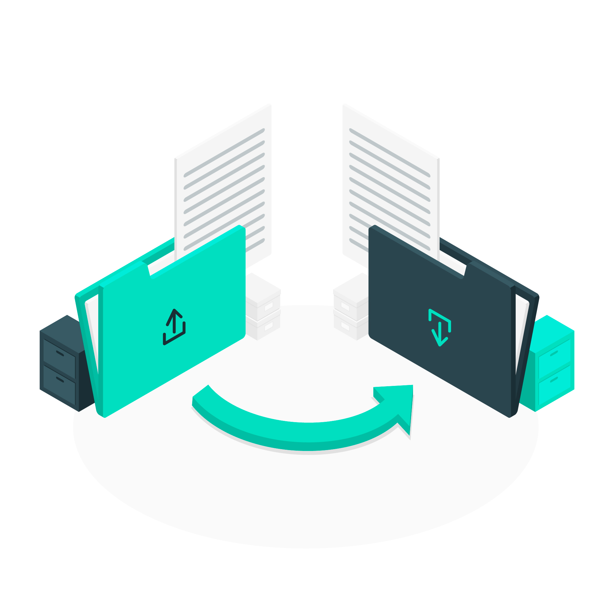 Documo vs. Interfax cloud fax comparison - visual showing secure digital file transfer between systems.
