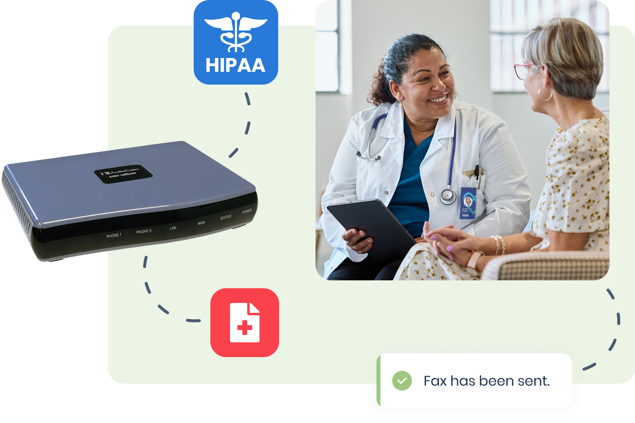 Connect your existing fax machine with Documo's HIPAA-compliant cloud fax service