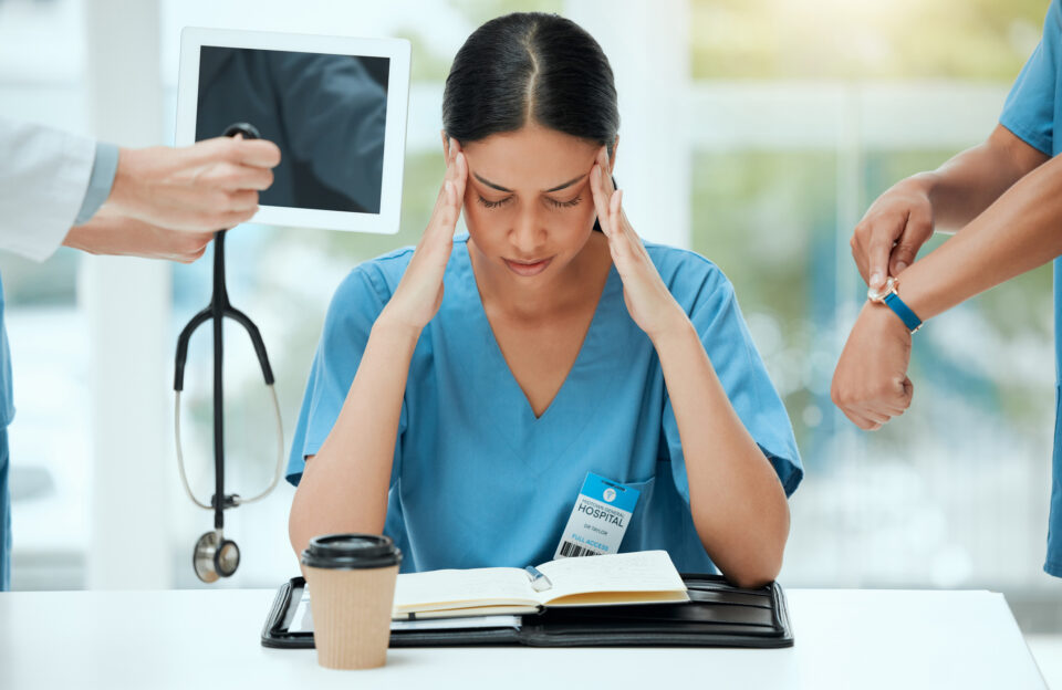 Young physician experiencing burnout because they aren't using Documo's Intelligent Document Processing